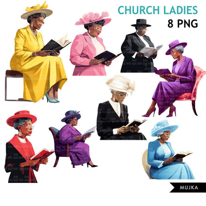 Praying Sisters PNG Clipart, Church Hat, Bible reading, Senior Religious Black Women, Bible png, Bible journal, planner sticker, Bible vibes