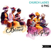 Praying Sisters PNG Clipart, Church Hat, Church Ladies, Religious Black Women, Bible png designs, journal, planner stickers, Bible vibes
