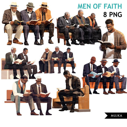 Praying brothers PNG Clipart, Church men, Bible reading, Senior Religious Black men, Faith png, Bible journal, planner sticker, Bible vibes