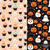 Lindos papeles digitales de Halloween, lindos patrones sin costuras, patrón imprimible de Halloween, fondo digital, fondo de fantasmas lindos, gatos negros