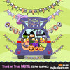 Trunk or treat clipart, Baby Halloween png, cute Halloween sublimation designs, Pastel Halloween graphics, skull jack-o-lantern, spiders png