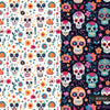 Sugar Skull Digital papers, Cute seamless Halloween patterns, printable pattern, digital background, cute day of the dead skulls backdrop