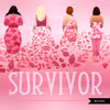 Breast cancer PNG, black woman art graphics, survivor clipart, pink ribbon png, Sublimation design digital download, ethnic diverse women