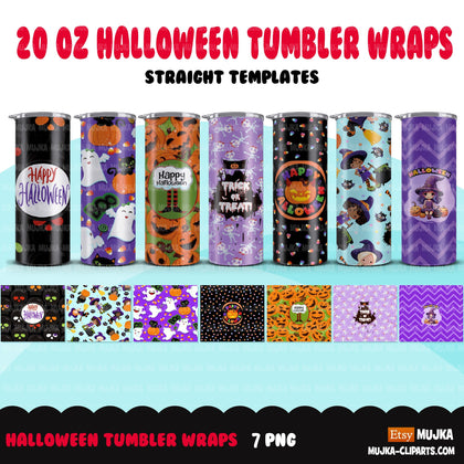 Halloween tumbler wrap, 20 oz tumbler designs png, sublimation tumbler templates, Cute Halloween tumblers, straight tumbler design bundle