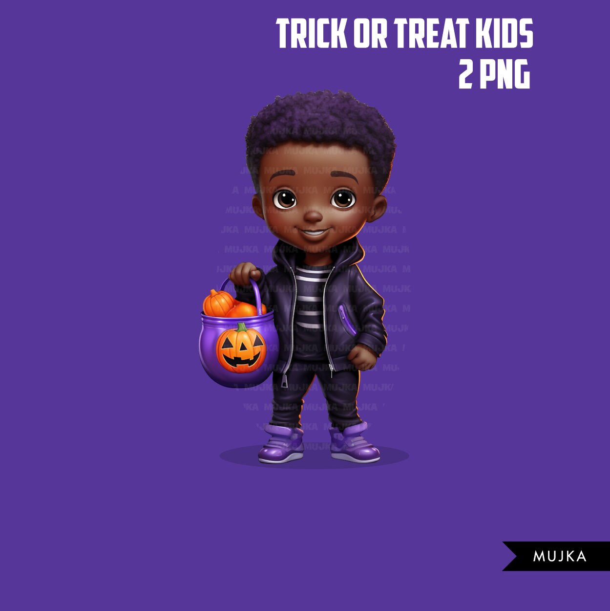 Trick or treat png, Black boy and melanin girl clipart, Cute Halloween children digital download, sublimation design, Jacko lantern siblings