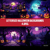 Halloween background, cemetery png, printable digital Halloween posters, haunted house, trick or treat, jacko lantern png, halloween decor
