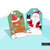 Etiquetas navideñas, etiquetas de regalo de Navidad imprimibles, etiquetas de regalo digitales, pegatinas digitales de santa, pegatinas navideñas tradicionales, etiquetas navideñas png