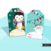 Christmas tags, printable Christmas gift tags, digital gift tags, santa digital stickers, cute pink Christmas stickers, christmas tags png