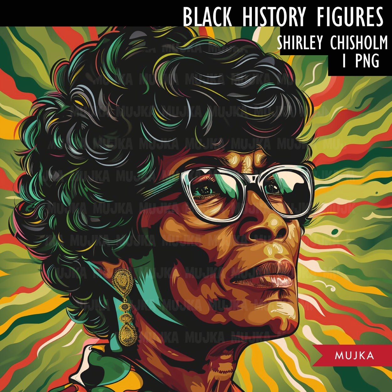 Black History PNG, Shirley Chisholm poster, Black History Cards, printable Black History Art, Black History wall art, sublimation design