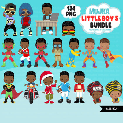 Black boy png Bundle, Black boy magic, black boy art, little boy digital sticker, cute black boy bundle, planner stickers, afro birthday boy