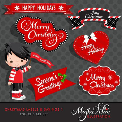 Christmas Frames, Labels & Sayings boy