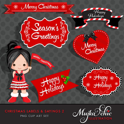 Christmas Frames & Labels, girl