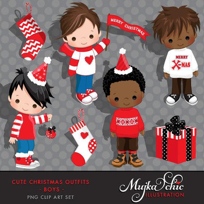 Christmas Clipart, boy graphics