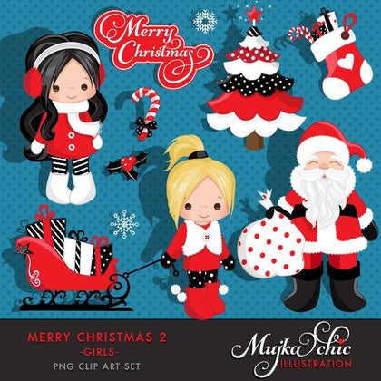 Merry Christmas Clipart Girl 2 Clipart