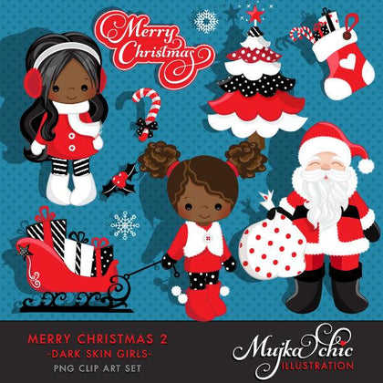 Merry Christmas Clipart African American Girl 2 Clipart