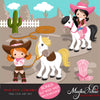 Cowgirl Clipart- Pink & Brown hats for girl