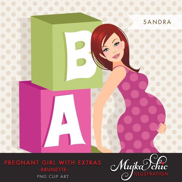 Baby shower Diseño de personajes de mujer embarazada con cajas de regalo y texto de bebé