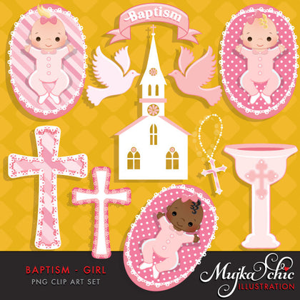 Baptism Clipart Baby Girl with cute babies religious
