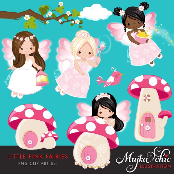 Little Pink Fairy, girl Clipart
