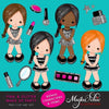 Glitter Make up Party for girl Clipart