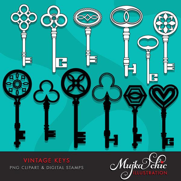 Vintage Antique Keys Clipart & Digital Stamps – MUJKA CLIPARTS