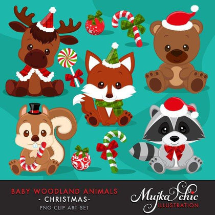 Christmas Baby Woodland Animal clipart