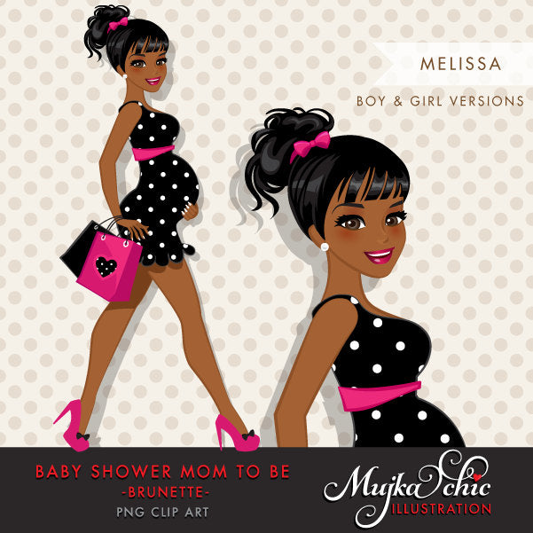 black pregnant mother clipart