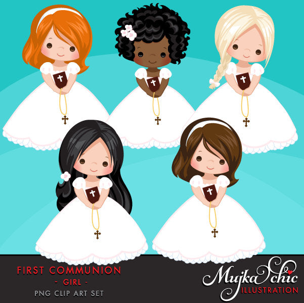 First Communion Clipart for Girls religious
