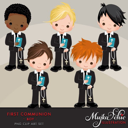 First Communion Clipart for Boy. Communion Banner religious