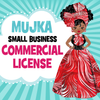 Commercial License for Mujka Chic Digital Download Products, small business license for MUJKA characters and graphics, png cliparts