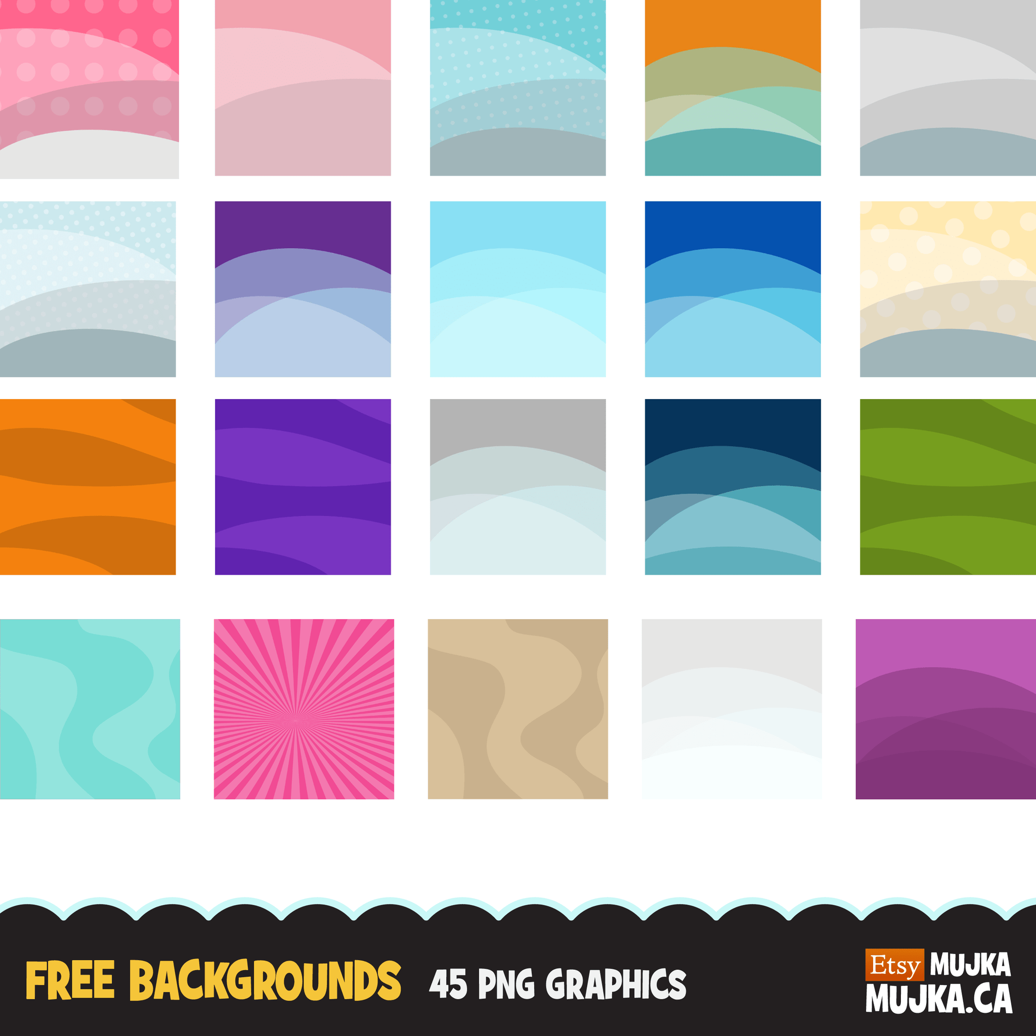 Free Backgrounds, Digital papers for Mujka cliparts