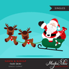 Santa & rudolph clipart with gift bags, Merry Christmas